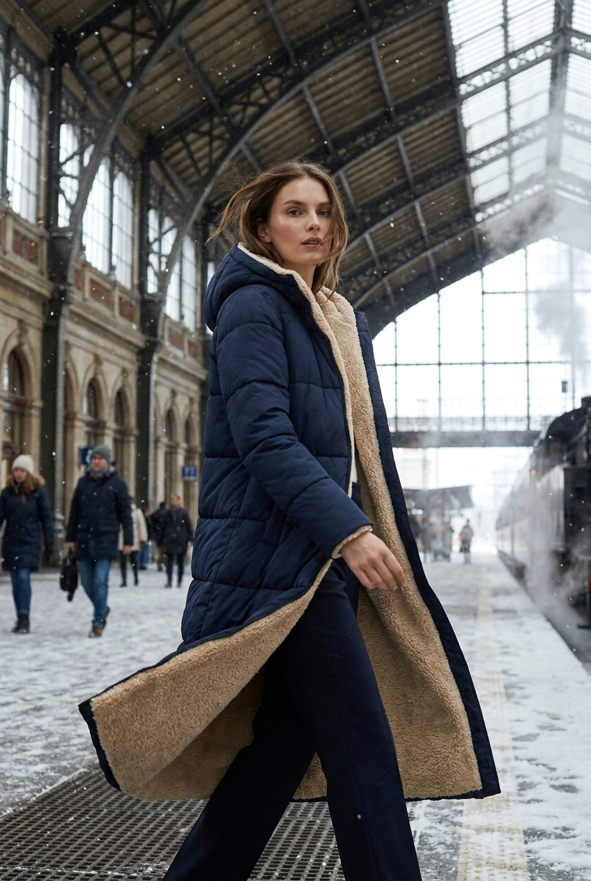 Harper | Dames Lange Winterjas Met Capuchon