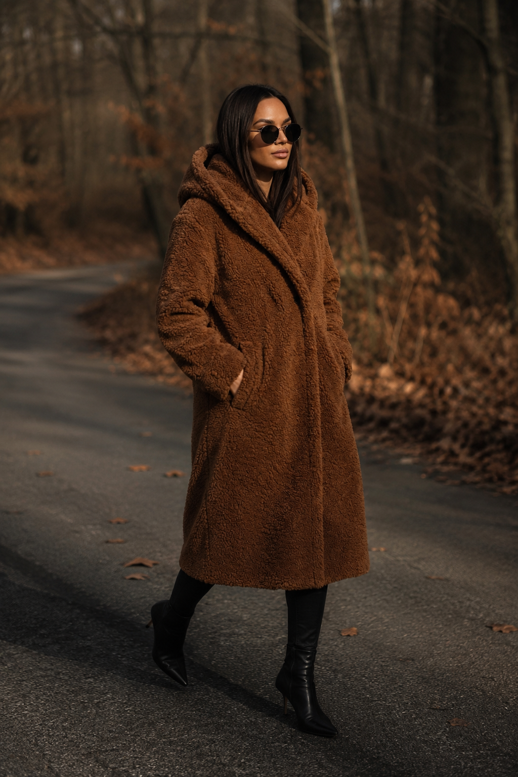 Sophia | Dames Lange Teddy Winterjas met Capuchon