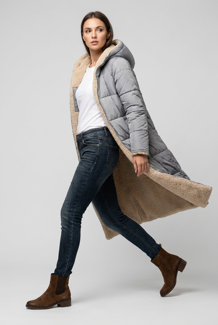Harper | Dames Lange Winterjas Met Capuchon