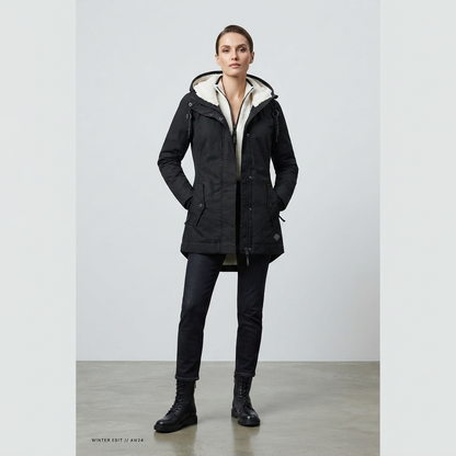Emma | Dames Gevoerde Lange Winterjas Met Capuchon