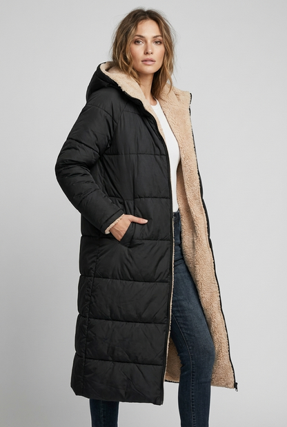 Harper | Dames Lange Winterjas Met Capuchon