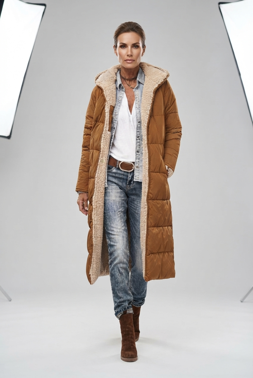 Harper | Dames Lange Winterjas Met Capuchon