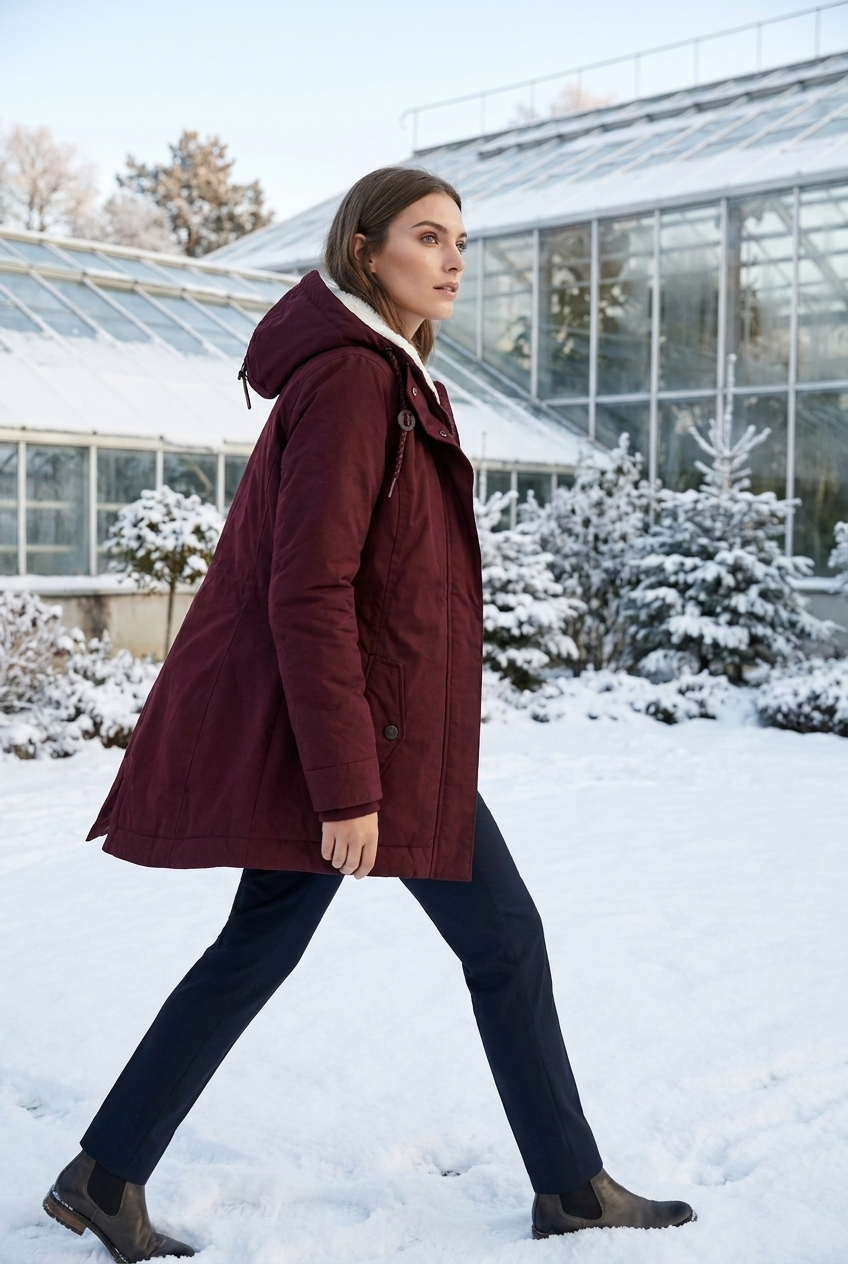 Emma | Dames Gevoerde Lange Winterjas Met Capuchon
