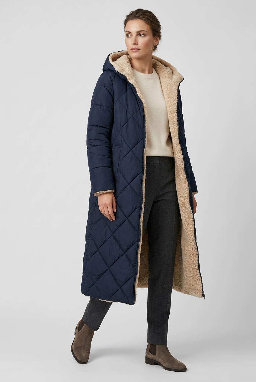 Harper | Dames Lange Winterjas Met Capuchon