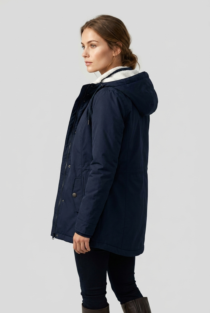 Emma | Dames Gevoerde Lange Winterjas Met Capuchon