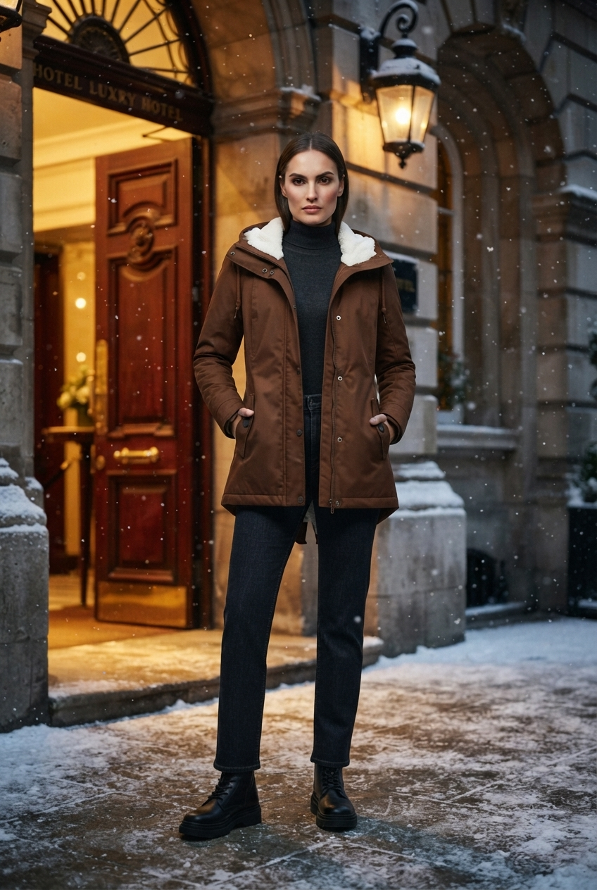 Emma | Dames Gevoerde Lange Winterjas Met Capuchon