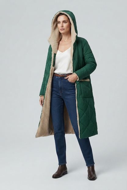 Harper | Dames Lange Winterjas Met Capuchon