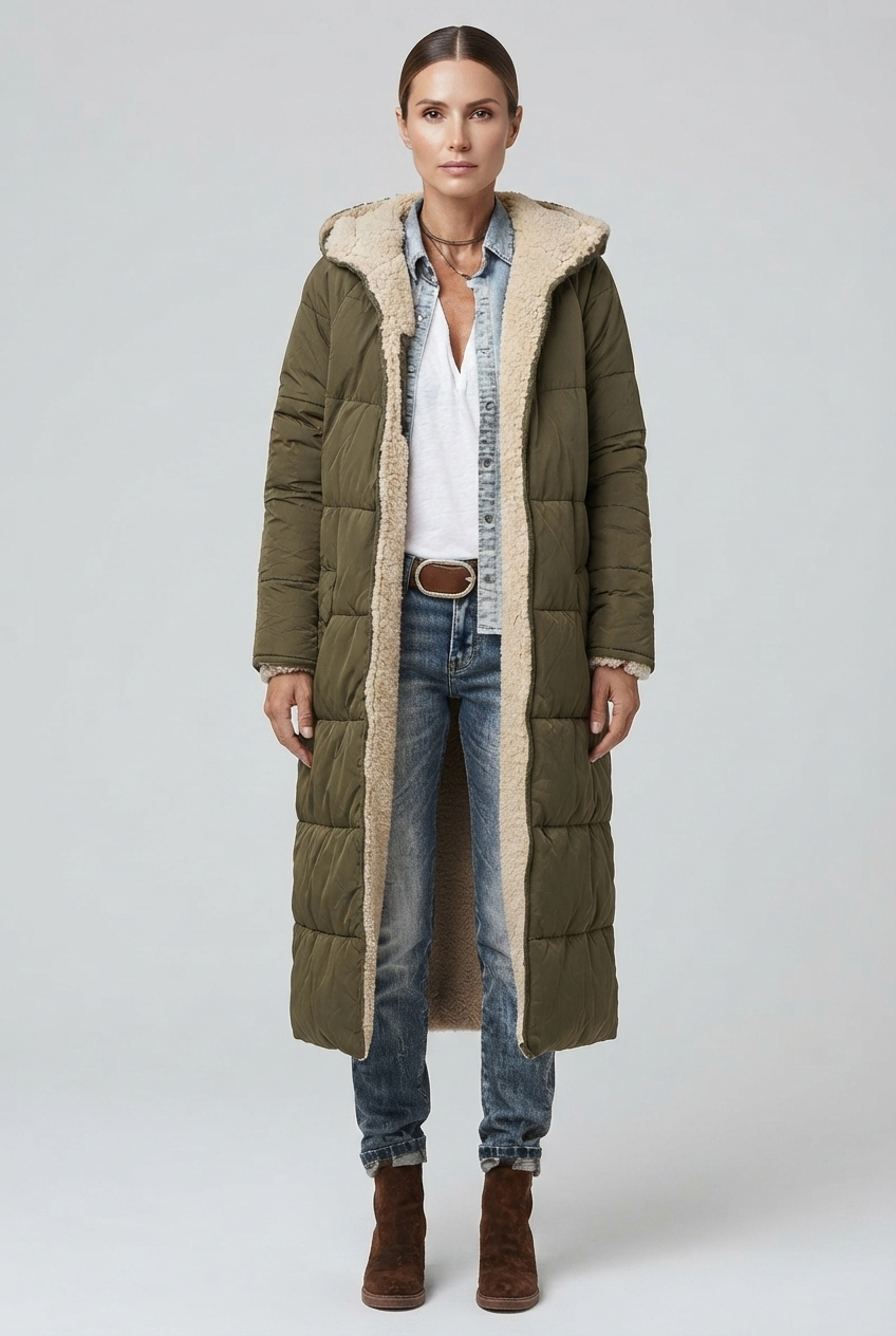Harper | Dames Lange Winterjas Met Capuchon