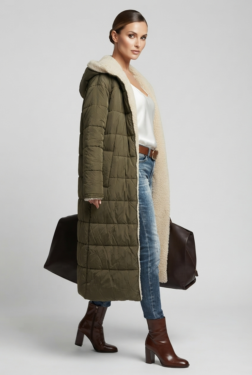 Harper | Dames Lange Winterjas Met Capuchon