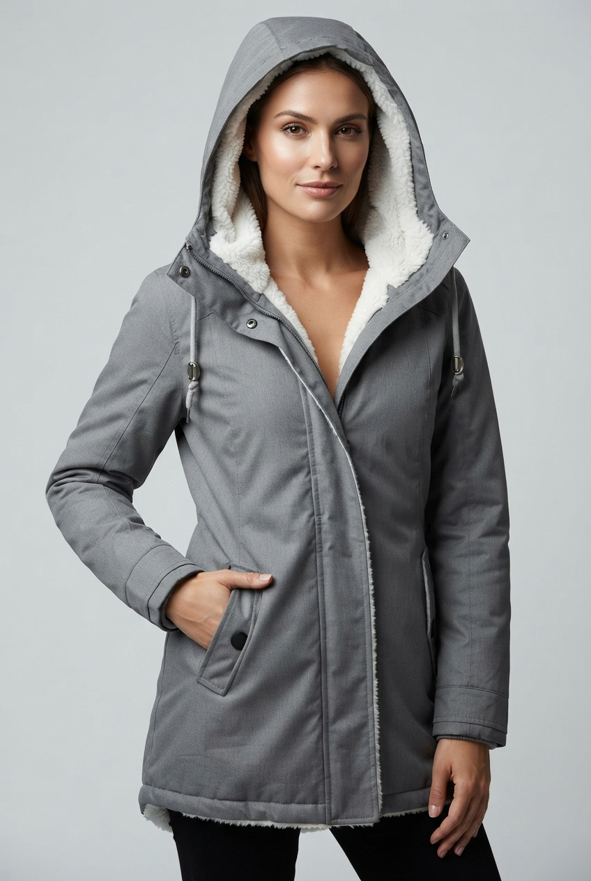 Emma | Dames Gevoerde Lange Winterjas Met Capuchon