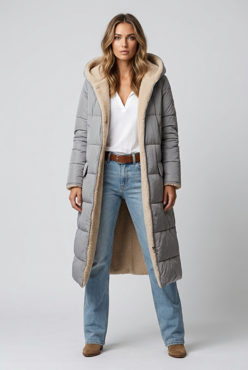 Harper | Dames Lange Winterjas Met Capuchon