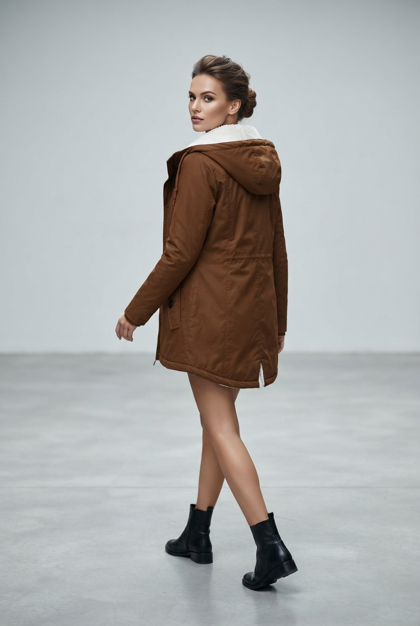 Emma | Dames Gevoerde Lange Winterjas Met Capuchon