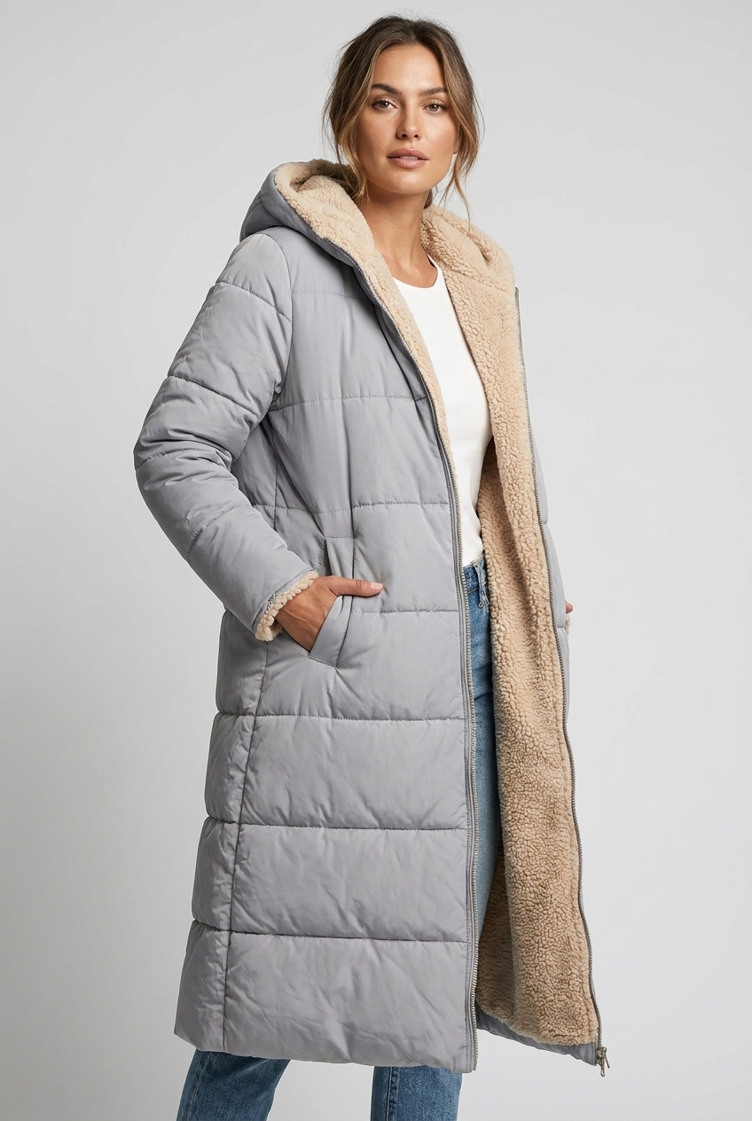 Harper | Dames Lange Winterjas Met Capuchon