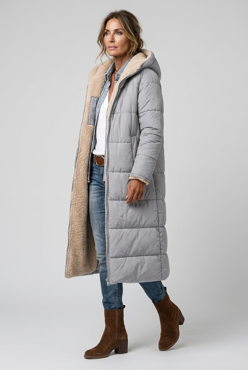 Harper | Dames Lange Winterjas Met Capuchon