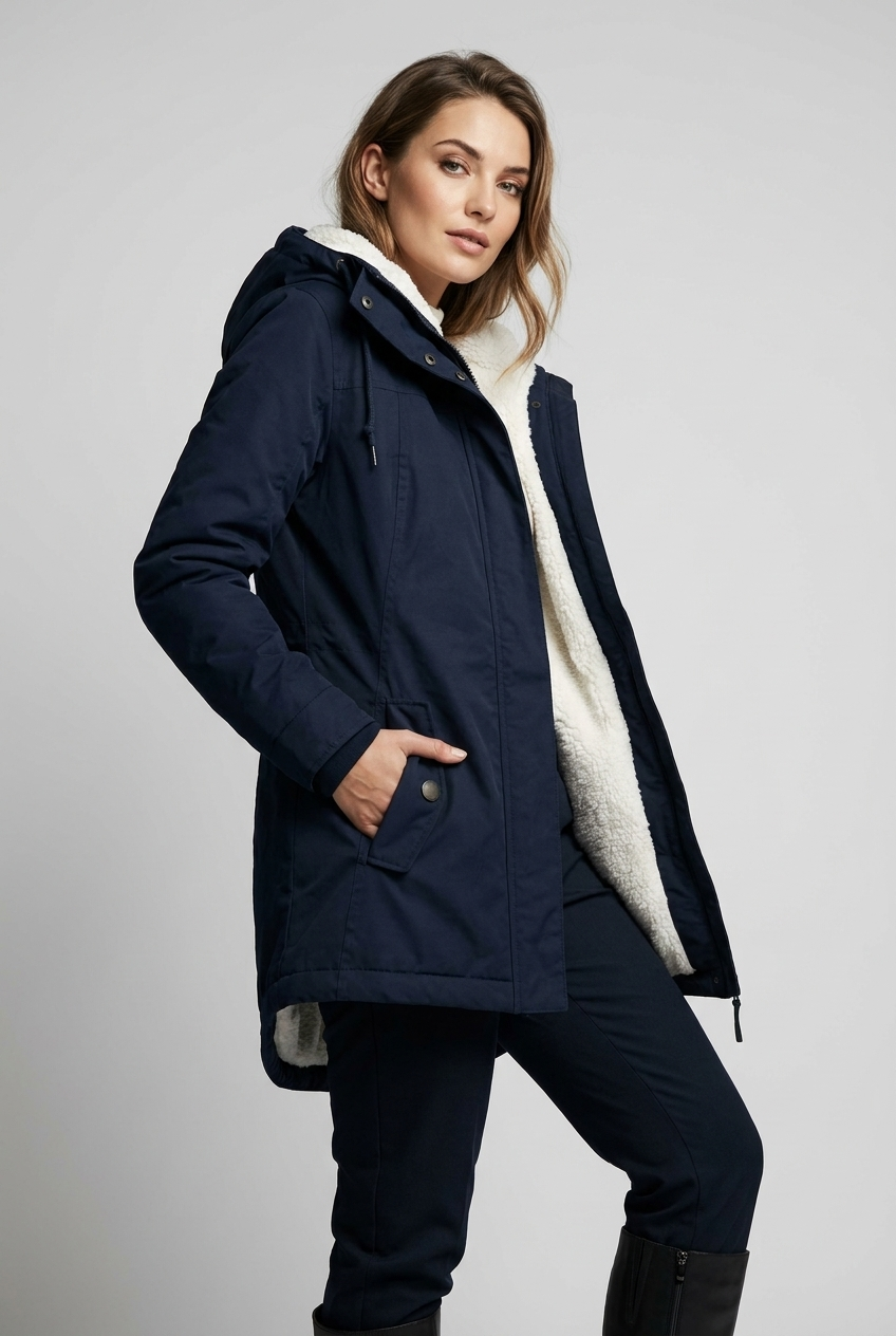 Emma | Dames Gevoerde Lange Winterjas Met Capuchon